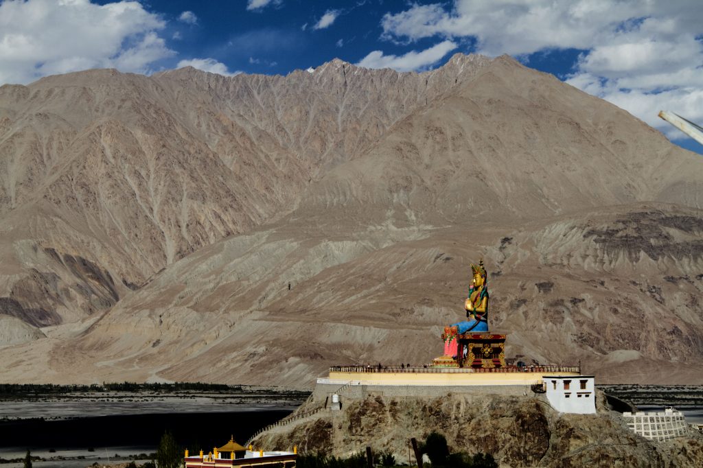 The huge Buddha statue Facing Westwards towards Pakistan