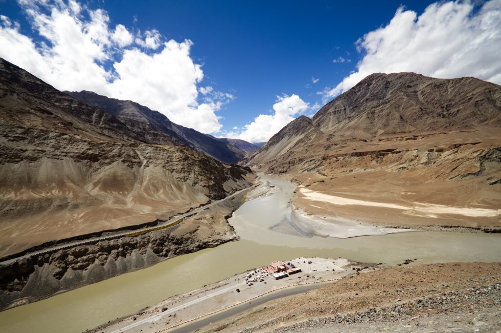 The Indus Zanskar Confluence near the Leh town