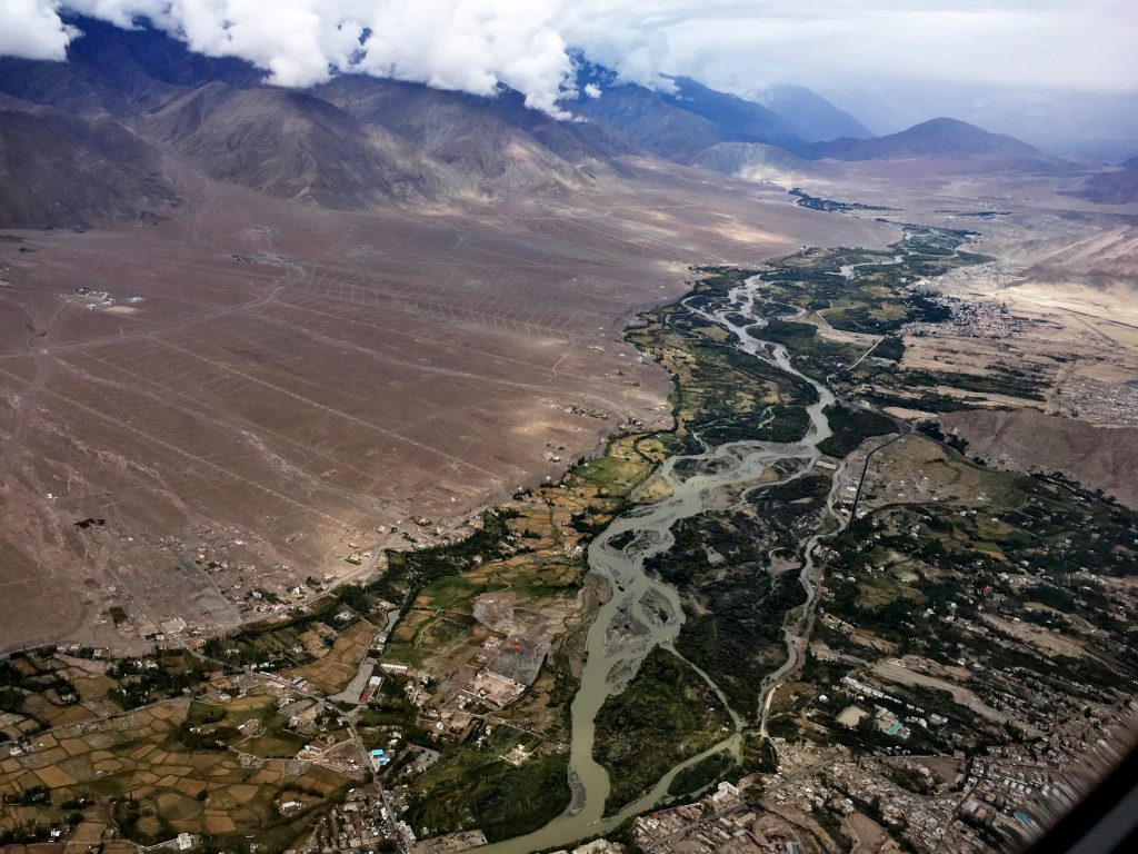 Aerial view of Leh town